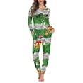 thumbnail image 2 of Conjunto de pijama con diseño navideño para mujer, ropa de dormir holgada de manga larga, ropa de dormir informal, trajes de otoño e invierno, 2 of 4