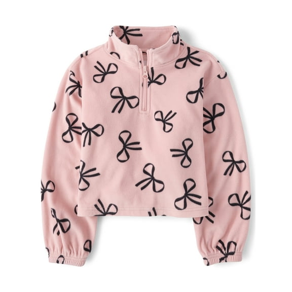 The Children's Place Girls Long Sleeve Printed Microfleece Half Zip Pullover, Sizes XS-XXL