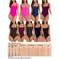 thumbnail image 2 of UKAP Ladies Swimwear Sleeveless One Piece Swimsuit Bathing Suits V Neck Hot Spring Beachwear Rose Red L, 2 of 2