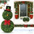 thumbnail image 6 of 30-Inch Snowman Topiary Tree with Red Bow, Artificial Christmas Decoration for Indoor and Outdoor Porch A, 6 of 8