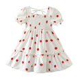 thumbnail image 1 of PENGXIANG Enfants Filles Manches Courtes Polka Dot Robe Élégante pour les Enfants Filles Rouge 5-6 Ans, 1 of 6