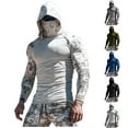 thumbnail image 4 of Brnmxoke Men's Sun Hoodie Camo Sun Protection Fishing Shirts UPF 50+ Long Sleeve Hoodie with Face Mask UV Rash Guard Quick Dry Hiking Shirt Navy,M, 4 of 4