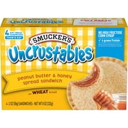 Smucker's Uncrustables Peanut Butter and Honey Spread Sandwiches, 2 Ounces (Pack of 4) (Frozen)