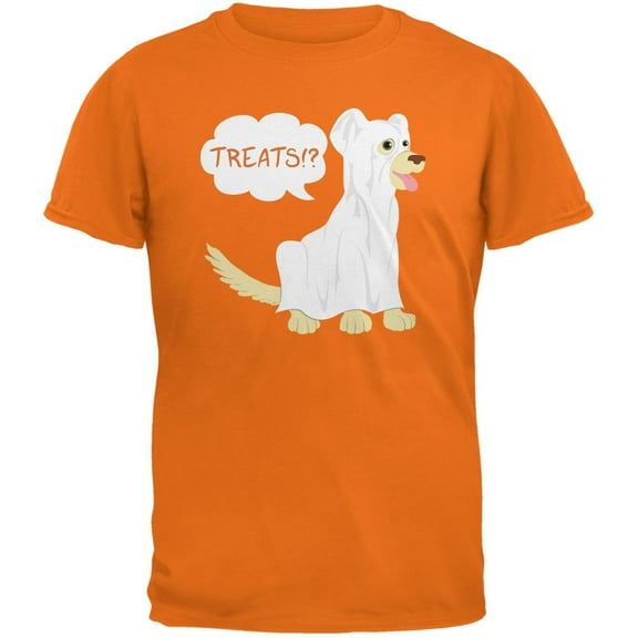 Halloween Ghost Treats Dog Mandarin Adult T-Shirt - Small
