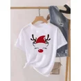 thumbnail image 1 of Camiseta estampada de manga corta para mujer, ropa de Navidad, moda de Año Nuevo, camiseta estampada, 1 of 5