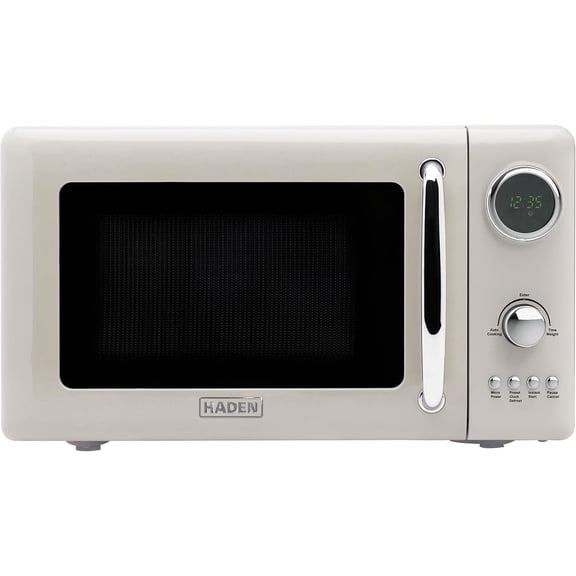 700W 0.7 Cu.Ft. Digital Microwave Oven, Defrost & Instant Start Countertop Small Appliance, Putty/Chrome