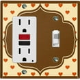 thumbnail image 1 of Metal Light Switch Plate Outlet Cover Brown Beige Frame Orange Hearts Wallpaper WAL040, 1 of 13
