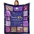 thumbnail image 1 of LHSHID 10th Birthday Gifts for Her 10 Years Blanket 10 Funny Gift Idea 10 Year Old Birthday Gifts Gifts for 10 Year Old Female Women Girl Bestie Sister 10th Birthday Gift Ideas 30x40in, 1 of 6
