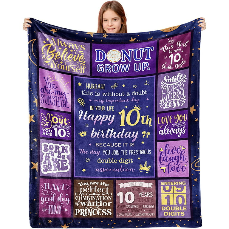 10 Year Old Girl Gift Ideas Blanket,Unicorn Blanket Gift For 10 Year Old  Girl,10th Birthday Decorations For Girl,10 Year Old Girl Birthday Gifts For