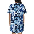 thumbnail image 3 of Bixox Women's Evil Eye Printed Pajama Set 2 Piece Lounge Set Top and Shorts Soft Pajamas, Shorts with Pockets, 3 of 7