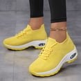 thumbnail image 4 of Rokment Orthopedic Air Cushion Walking Running Shoes for Women Plantar Fasciitis with Arch Support Comfortable Orthotic Slip on Socks Non-Slip Work Nursing Sneakers Yellow Size 9, 4 of 8