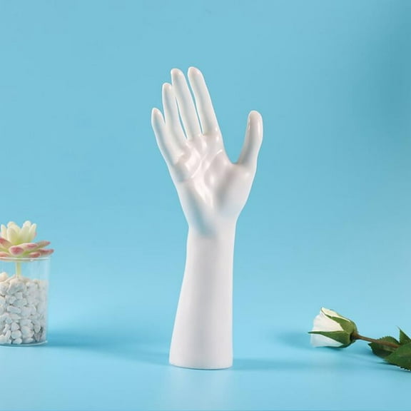 2 pc Plastic Mannequin Female Hand Display Jewelry Bracelet Necklace Ring Glove Stand Holder White 5.5x10.5x25cm