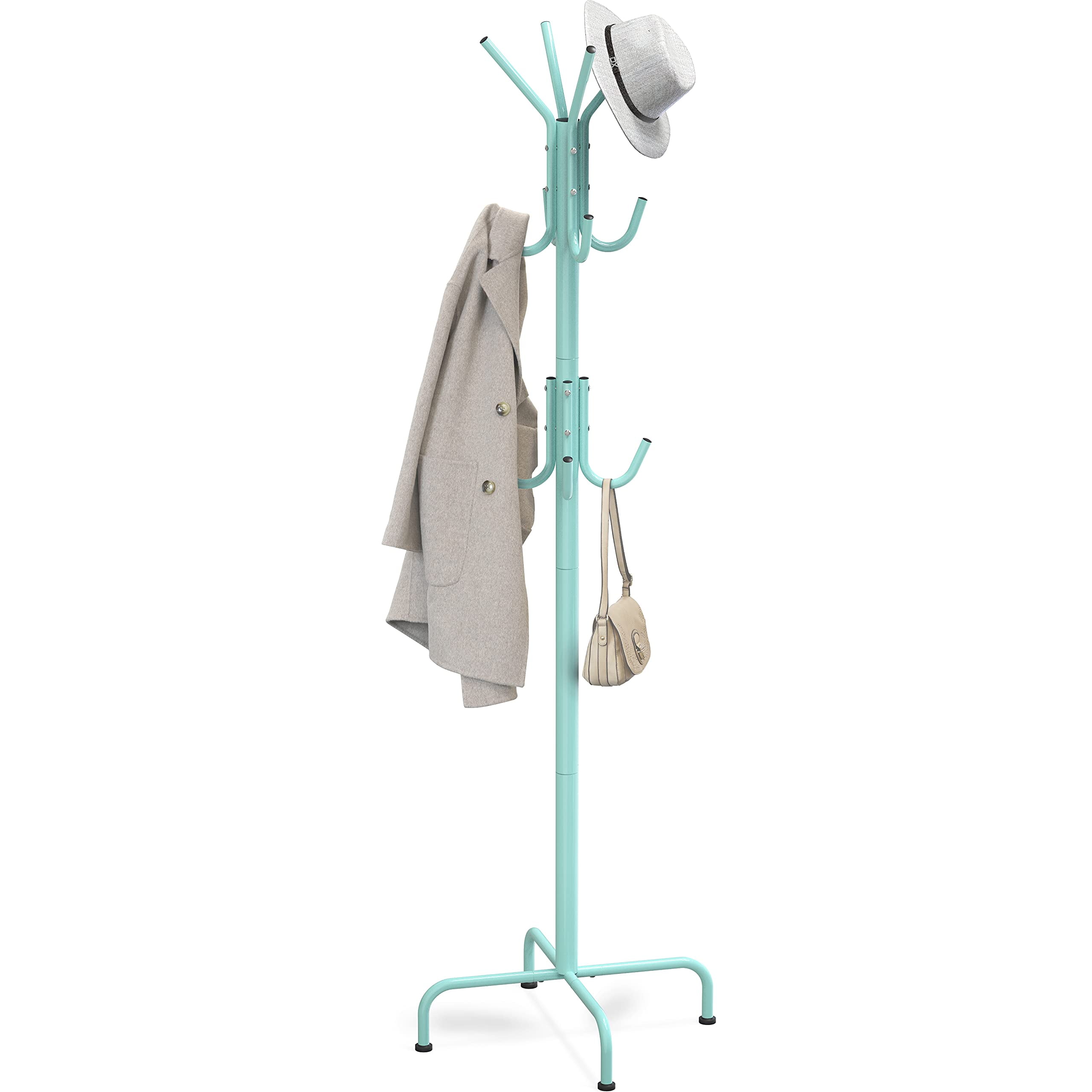 Simple Houseware Standing Coat and Hat Hanger Organizer Rack, 12 Hooks ...