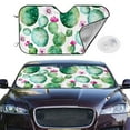 thumbnail image 2 of Uemuo Cactus Plants Pattern Accordion Car Windshield Sun Shade, Foldable Reflective Sun Visor for Car, Reflector Windshield Sunshade-Medium, 2 of 7