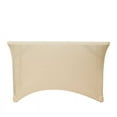 thumbnail image 4 of BalsaCircle 4 Feet Rectangular Spandex Fitted Elastic Stretchable Tablecloth Beige, 4 of 8