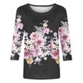 thumbnail image 4 of Fiudx Liquidación de Ofertas Flash Blusa Holgada con Estampado de Pascua y Cuello Redondo de Manga Tres Cuartos a La Moda para Mujer, 4 of 4