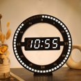 thumbnail image 2 of Reloj de pared grande digital LED moderno 3D luminoso silencioso electrónico creativo reloj de salto de segundo decoración del hogar para sala de estar, 2 of 5