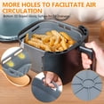 thumbnail image 6 of LIZEVINC Silicone Air Fryer Liners, Foldable & Thickened with Handles, 3-Pack 8.2"x3.5" Extra Deep Reusable Baskets with Oil Brush, Non-Stick 8inch Air Fryer Accessories, Gray, 6 of 11