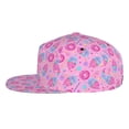 thumbnail image 3 of Gaeub Pink Donuts Flat Bill Snapback Hats Baseball Caps with Adjustable for Running Workouts and Outdoor Activities, 3 of 9