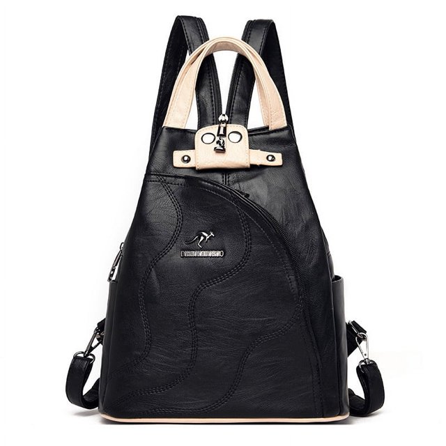 Mochila de gran capacidad, bolso de mujer, mochila pequeña, bolso de hombro multifunción, bolso de pecho de cuero PU