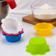 thumbnail image 4 of Coofit Muffin Cake Mold Silicone 5PCS DIY Flower Shaped Egg Tart Molds Pudding Mold, 4 of 10