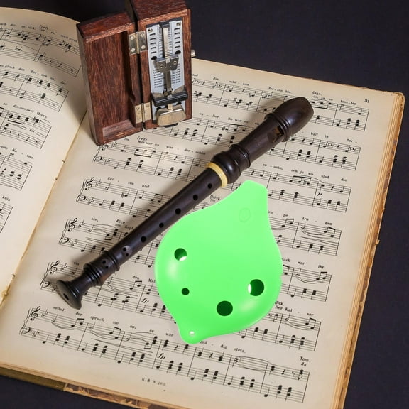 PTOOTP Beginner-Friendly 6 Hole Ocarina, Green Resin, Portable and Practical