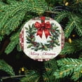 thumbnail image 4 of Christmas Ornament Xmas Decoration Winter Holiday Double-Sided Ceramics Ornaments Vintage-style Christmas Wreath Print Funny Commemorative Ornaments & Gift Funny Gifts for Women/Men, 4 of 8