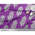 thumbnail image 2 of Soimoi Cotton Voile Fabric Leaves & Floral Block Printed Fabric 1 Yard 56 Inch Wide, 2 of 3