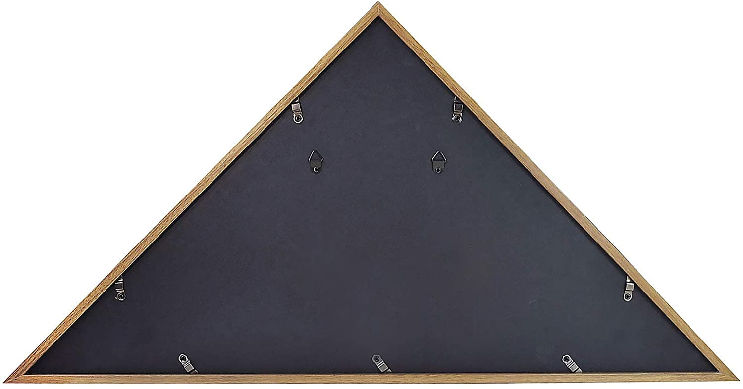 Americanflat Flag Case for Veterans - Fits a Folded 5' x 9.5' American Military Flag - Triangle Display with Polished Plexiglass (Barn Wood)