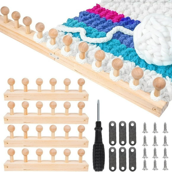 DIY Knitting Craft Wooden Yarn Blanket Maker for Home Use with Adjustable Length Ideal for Blankets Shawls and Cozy