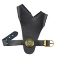 thumbnail image 2 of S SERENABLE Cow Leather Finger Tab Protector Gloves Arm Hand Protection Black, 2 of 9