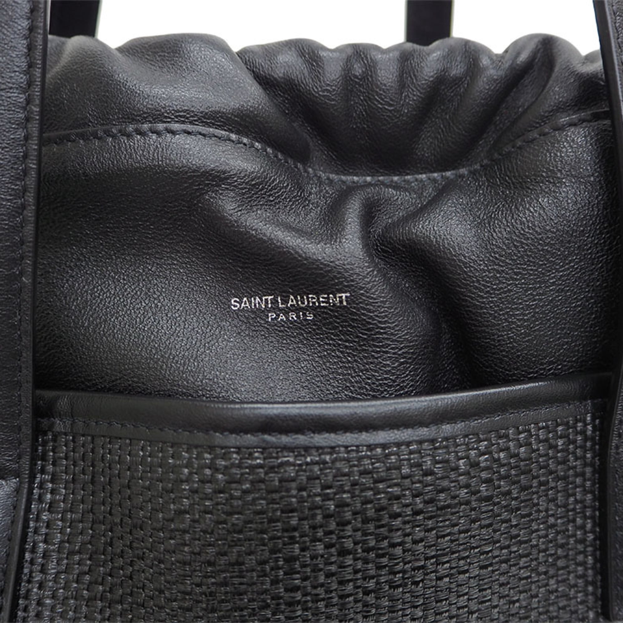 saint laurent teddy raffia bag