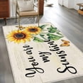 thumbnail image 4 of Area Rug 48×72in, Spring Rustic Sunflower Butterfly Floor Carpet Living Room Rug, Sunshine Text on Retro Letter Non-Slip Welcome Mat Indoor Rugs for Bedroom Dining Room, 4 of 9