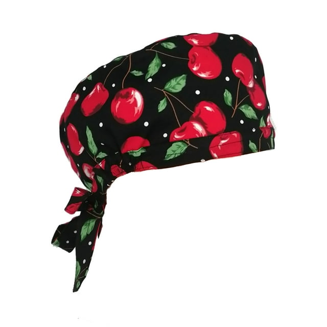 Scrub Cap with Sweatband Adjustable Tie Back Scrub Hat