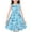 Blue, variant on Girl's Summer Dress 4T 7-8Y Floral Sleeveless A-Line Swing Midi Sundresses Comfy Cotton Kids Gift Cute Pretty Dresses, Blue, 9 Years