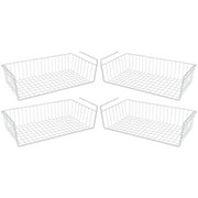 Modern Home Cabinet Wire Hanging Basket Shelves - Space Saving Under Shelf Storage Organizer (Set of 4 19")