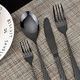 thumbnail image 3 of MDEALY 30-Piece Black Silverware Flatware Cutlery Set, Stainless Steel Kitchen Utensils Service for 6, Include Dinner Knife,Dinner Fork,Dinner Spoon,Salad Fork,Teaspoon, Dishwasher Safe, Elegant Gift, 3 of 7