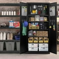 thumbnail image 5 of INTERGREAT 5-Tier Metal Garage Cabinet with Locking Door, Tall Muti-Functional Lockable Storage Cabinet with Lock and Pegboard, Grey Steel Tool Cabinets with 4 Adjustable Shelves, 5 of 8