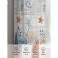 thumbnail image 5 of Orange Blue Starfish Coastal Sheer Curtains 63 Inch Length 2 Panels Set, Beach Nautical Coral Shell Vintage Voile Window Treatment Curtains Sheers Drapes for Bedroom/Living Room/Kitchen 52x"63"x2, 5 of 7