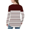 thumbnail image 5 of KyCheLot Girls Tunic Tops Long Sleeve Color Block Crewneck Stretchy Side Split Pullover School Tee Shirts 3-12 Years, 5 of 6