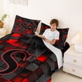 thumbnail image 3 of Erosebridal Letter Monogrammed S Boy Bed Sheets 4pcs,Teens Children Black Red Futuristic Cubes King Sheets, 3 of 5