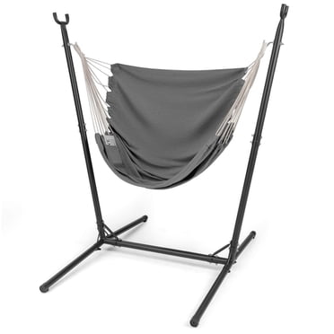 Costway Adjustable Hammock Chair with Stand 6 Adjustable Positions Storage Pocket Sturdy
