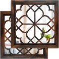thumbnail image 1 of Espejo de pared Worred Square Rustic Farmhouse Caramel 30x30 cm, 1 of 7