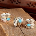 thumbnail image 6 of CILENON Diamond Rings Vintage Glass Plated Tricolor Mens And Womens Rings Wedding Gemstone Rings Crystal Rings Diamond Band Rings for Women Engagement Rings(Silver,9), 6 of 6