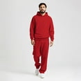 thumbnail image 3 of Mens Sweatsuit 2 Piece Casual Solid Hoodie & Sweatpants Set Oversized Minimalist Unisex Streetwear Tracksuit ,Winter Warm Hoodie Athletic Outfits, 3 of 6
