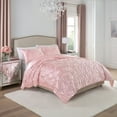 thumbnail image 2 of Paris Hilton 3-Piece Cordelia Satin Pink Comforter Set, King, 2 of 11
