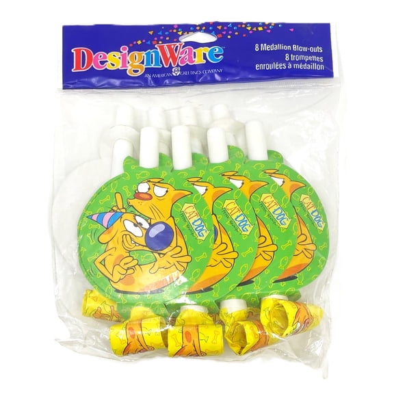 1998 Cat Dog Blowouts Party Favors Treats - Pack of 8