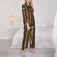 thumbnail image 3 of Sikiie Ancient Egyptian Hieroglyph Pajamas Set Long Sleeve Sleepwear Womens Button Down Nightwear Pj Sets-, 3 of 7