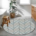 thumbnail image 3 of Wood Grain Round Area Rug 3Ft Washable Small Circle Rugs for Kitchen Entryway, Vintage Geometric Wooden Planks Brown Green Non-Slip Carpet Floor Mats Indoor Outdoor Carpet Runner Aesthetic Home Decor, 3 of 8
