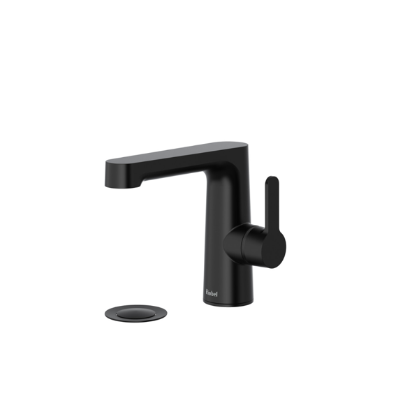 Riobel NBS01SH Nibi 1.2 GPM Single Hole Bathroom Faucet with Pop-up Drain Assembly Black Faucet Bathroom Sink Faucets Single Handle